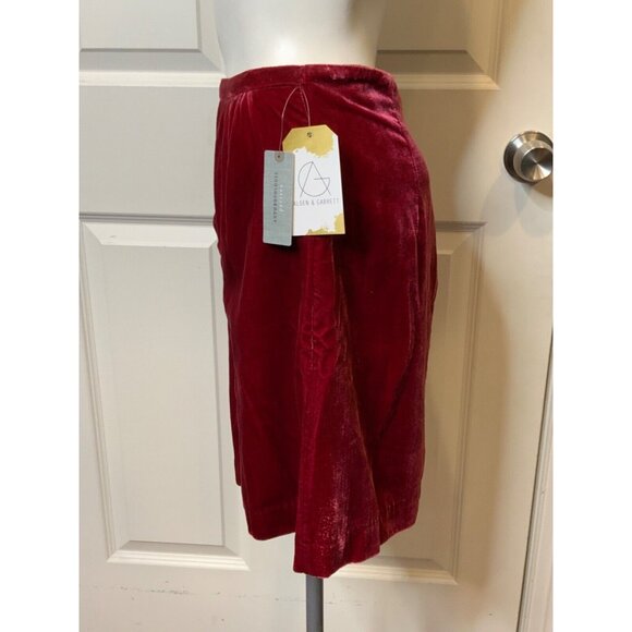 by Anthropologie Raspberry Pink Velvet Gathered A-Line Skirt, Size 4P, NWT! - Picture 4 of 7